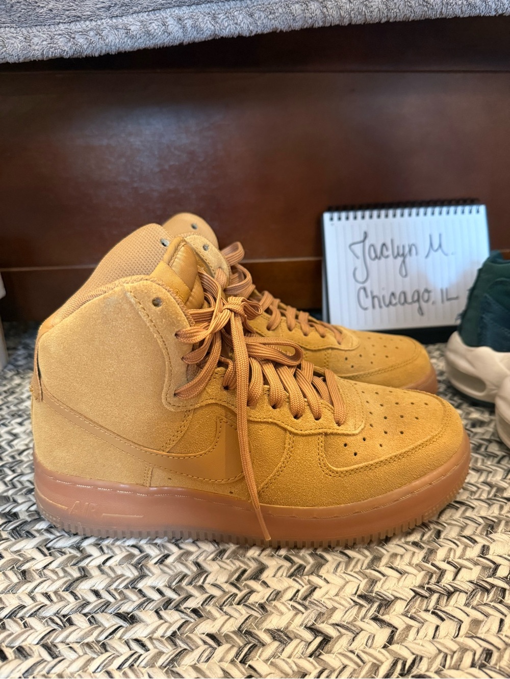 Nike Air Force 1 High Suede in Wheat/Tan